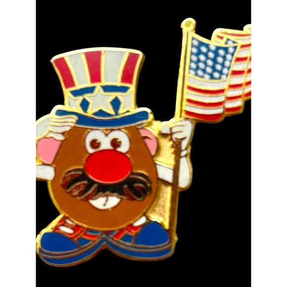 2001 Hasbro Mr Potato Head Uncle Sam Lapel Pin 1.25 Inch Patriotic USA - Picture 1 of 6